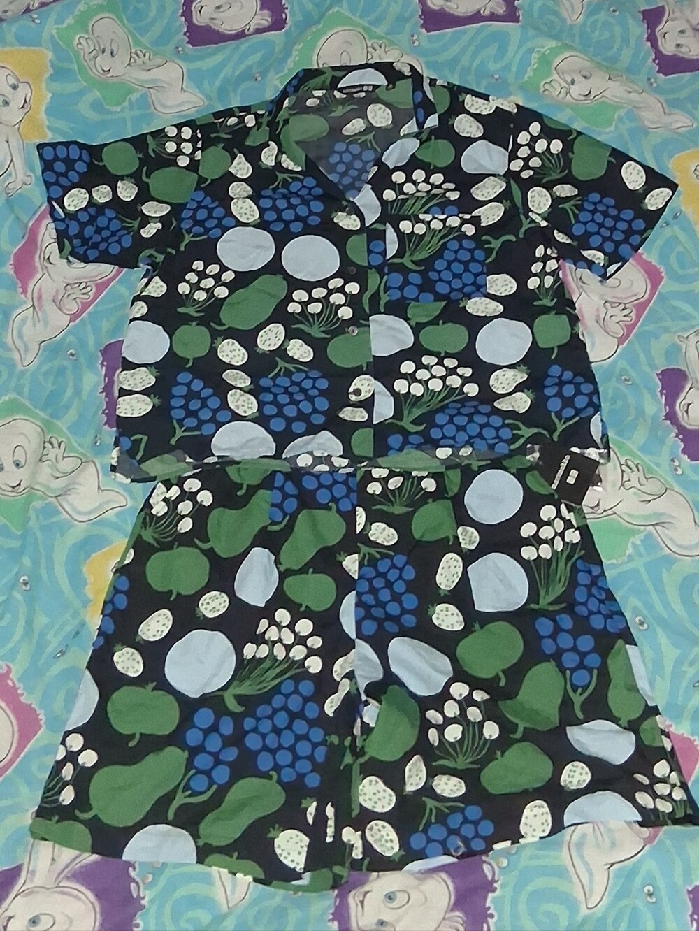 New 2024 Uniqlo Marimekko Matching Button Up Shirt & Shorts Outfit Set